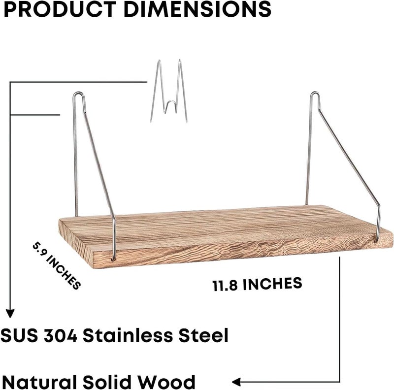 onsogi Fabric Wall Cubicle Shelf with Hooks for Work Decor, 11.8' Wooden Cubicle Organizer Storage Shelf with Hangers Cubicle Accessories for Women Men Desk, 3 Pack - Image 2